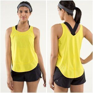 Lululemon Run Featherweight Singlet Tank in Sizzle Yellow Size 6/8